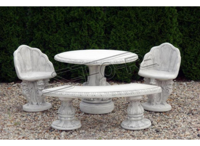 Table de pierre Terrasse Jardin Décoration Mobilier Élégant Style Antique Design